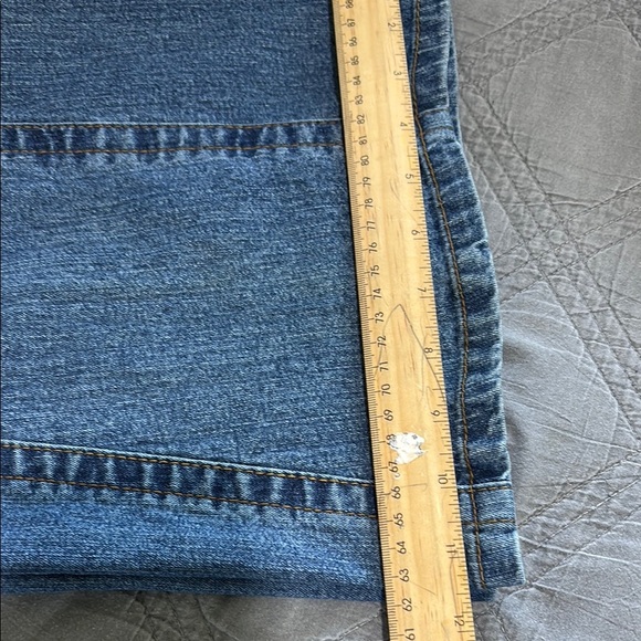 Vintage Y2K Hip Jeans Wide Leg Cropped – USA Flag Patch, Rhinestone Pockets - Picture 9 of 9